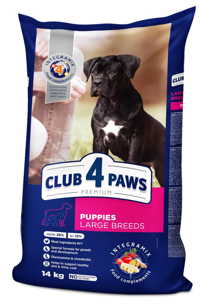 Сухой корм для щенков крупных пород Club 4 Paws с курицей 14 кг ...