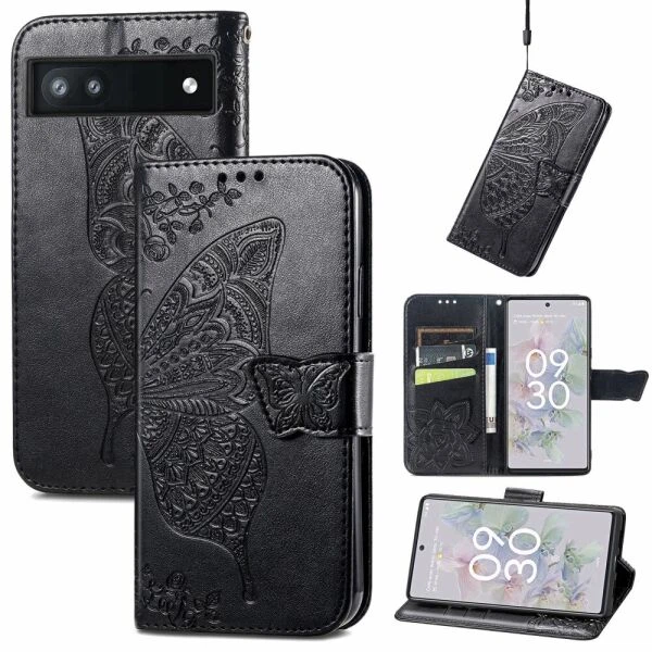 Чехол UniCase Butterfly Pattern для Google Pixel 6a - Black - изображение 6
