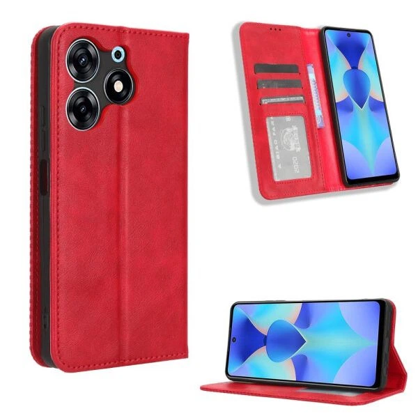 Чехол Deexe Retro Style для TECNO Spark 10 Pro - Red - изображение 7