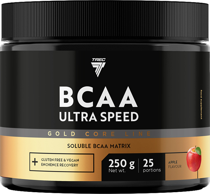 Kompleks aminokwasów Trec Nutrition Gold Core Line BCAA Ultra Speed 250 g Jar Apple (5902114041908) - obraz 1