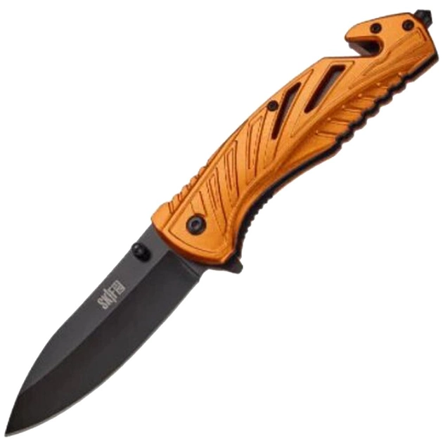 Нож складной Skif Plus Horse (длина: 210мм, лезвие: 85мм, черное), оранжевый - изображение 1