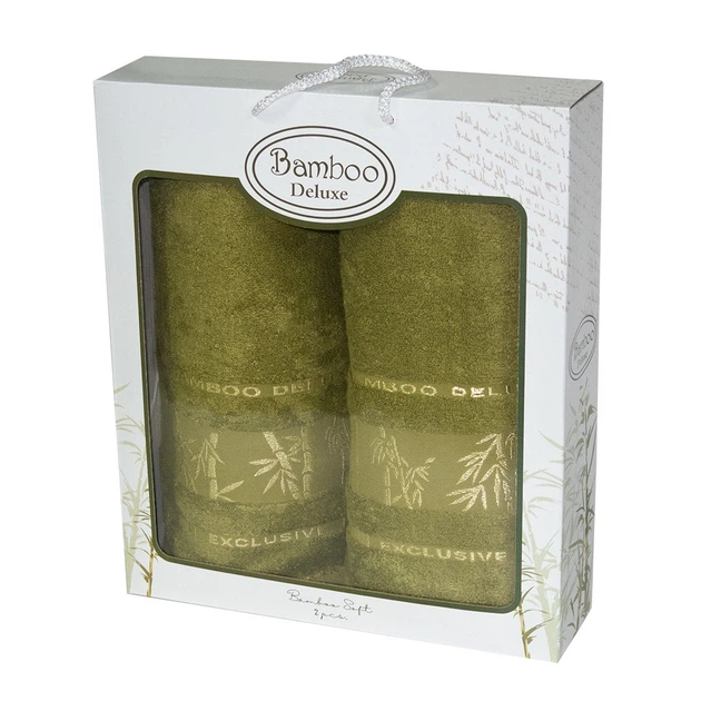 Набір махрових рушників Gursan. Bamboo Green-50х90+70х140 (2 предмета) - Фото 1 Набір махрових рушників Gursan. Bamboo Green-50х90+70х140 (2 предмета) - зображення 1