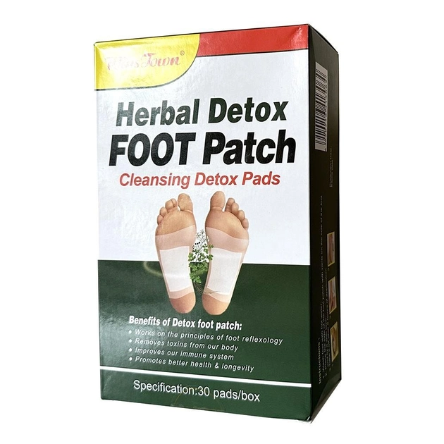 Пластир на стопи для виведення токсинів Herbal Detox Foot Patch Wins Town (30 шт.) - зображення 2