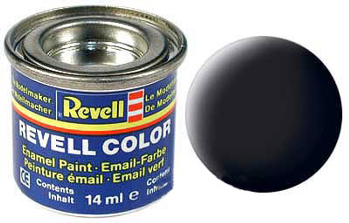 Фарба чорна матова black mat 14ml Revell (32108) - зображення 1