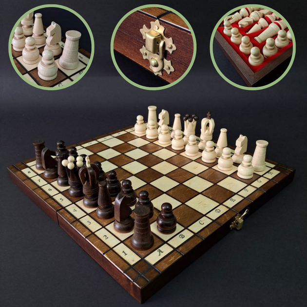 Шахматы на ножке «Уникальные» из обсидиана