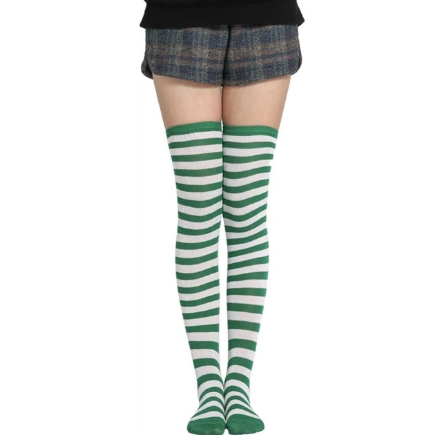 Чулки-заколенки Home Socks 35-40 Узкая полоска Бело-зеленые - Фото 3 Чулки-заколенки Home Socks 35-40 Узкая полоска Бело-зеленые - изображение 3