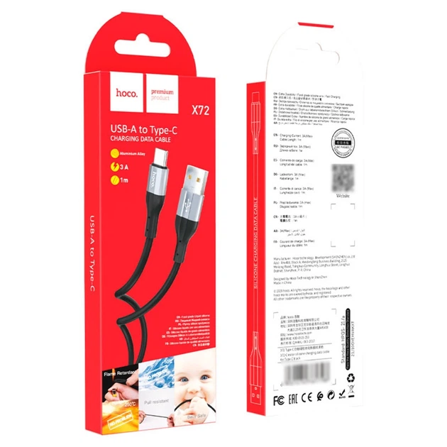 Кабель Hoco X72 USB to Type-C 1m чорний - зображення 4