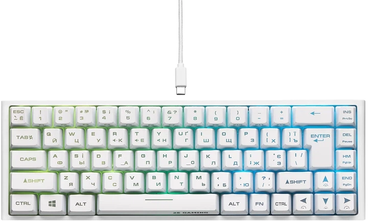 Клавиатура 2E GAMING KG350 RGB 68key USB White (2E-KG350UWT) - изображение 3