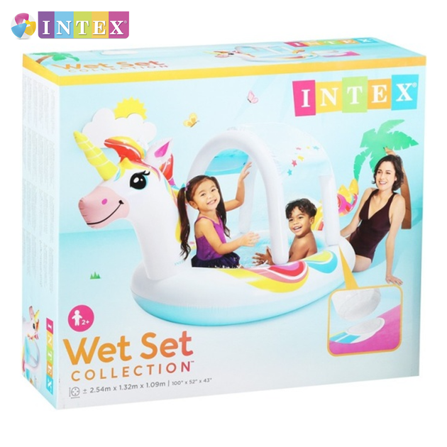 Надувной бассейн "Unicorn Spray Pool" Intex 58435 NP. Размером 254x132x109см, объём 130л, от 2 лет - изображение 2