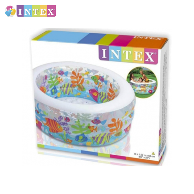 Надувной бассейн "Аквариум" Intex 58480 NP. Размером 152x56см, объём 360л, от 3 лет - изображение 3