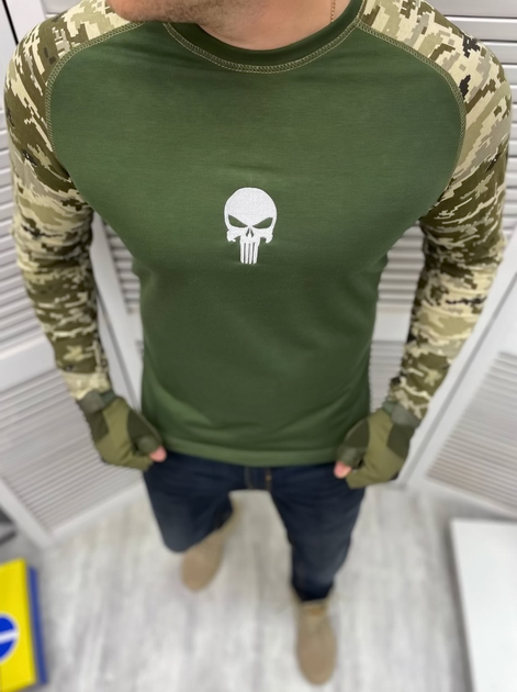 Армійська футболка Punisher Оліва Піксель S - зображення 2