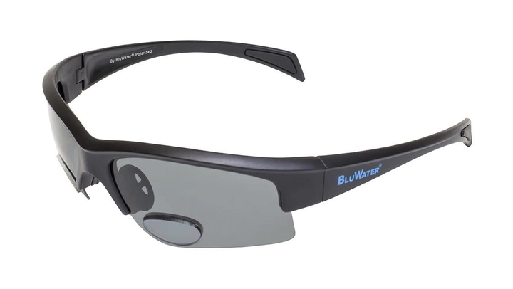 Окуляри біфокальні поляризаційні BluWater Bifocal-2 (+1.5) Polarized (gray) (чорна біфокальна лінза з діоптріями) - зображення 1