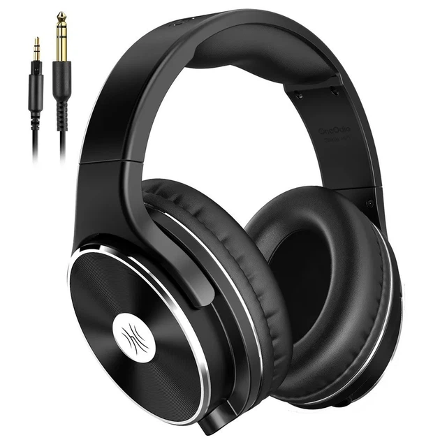 Накладні студійні HIFI навушники OneOdio Studio Wireless black зі складною конструкцією Проводні професійні навушники з мікрофоном - зображення 2