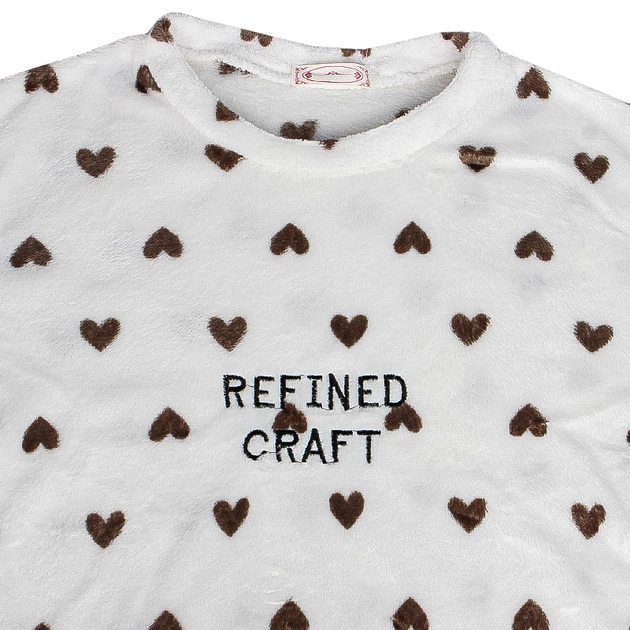 Жіноча тепла піжама Lesko Heart Brown 2XL домашній костюм - зображення 7