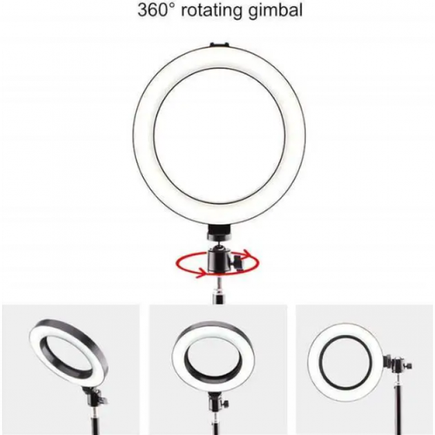 Кольцевая LED RGB лампа 30 см MJ30 с держателем для телефона селфи кольцо для блогера СО ШТАТИВОМ - Фото 3 Кольцевая LED RGB лампа 30 см MJ30 с держателем для телефона селфи кольцо для блогера СО ШТАТИВОМ - изображение 3