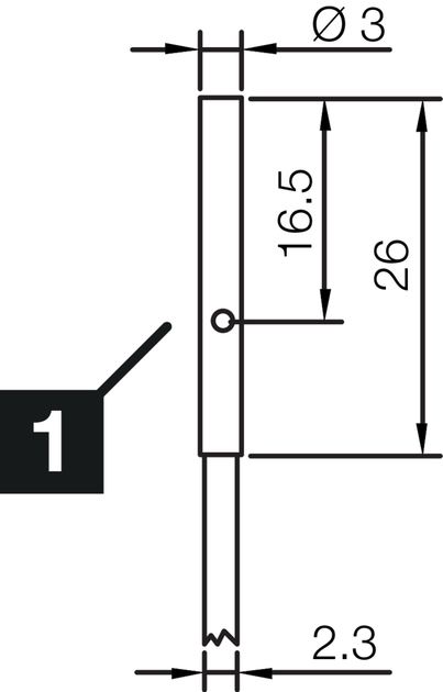 Індуктивний датчик Ø3, 200mA, PNP/NO, кабель 2m , Sn = 0.6mm, 213193 / INSM-D03-B0.6PS-2C Di-soric - Фото 2 Індуктивний датчик Ø3, 200mA, PNP/NO, кабель 2m , Sn = 0.6mm, 213193 / INSM-D03-B0.6PS-2C Di-soric - зображення 2
