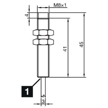 Индуктивный датчик М8, 200mA, PNP/NO, кабель 2m, Sn = 4mm, 1000Hz, выступающий, L=45mm, 213163 - Фото 2 Индуктивный датчик М8, 200mA, PNP/NO, кабель 2m, Sn = 4mm, 1000Hz, выступающий, L=45mm, 213163 - изображение 2