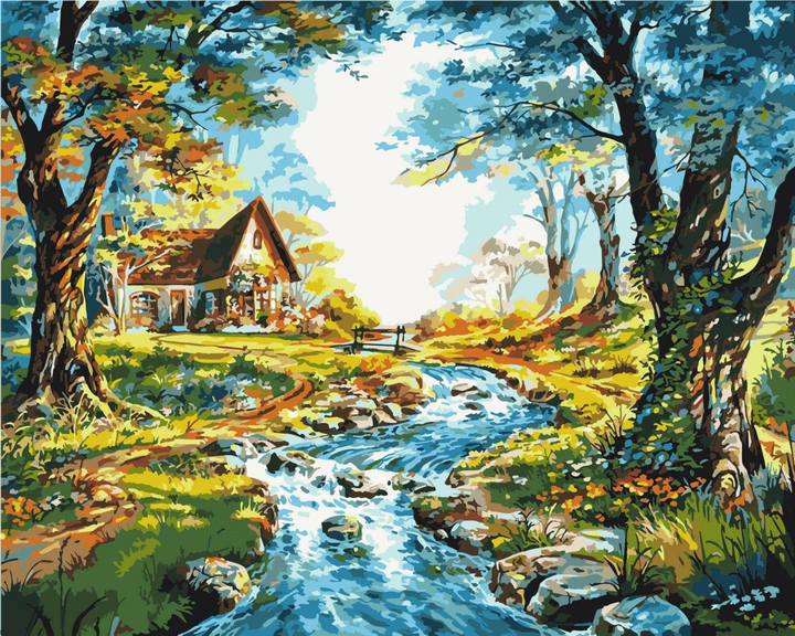 Картина по номерам 40×50 см Kontur Дом у реки DS0455 – фото, отзывы ...