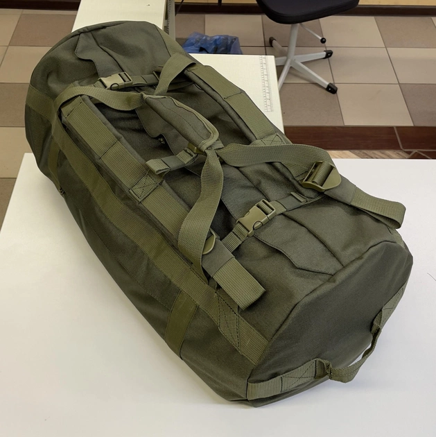 Тактическая сумка-баул 65 л Олива Оксфорд 600 Д ПВХ MELGO - изображение 1