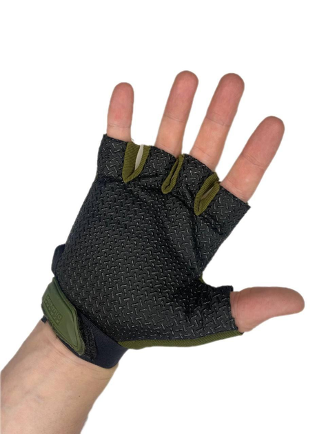 Тактичні рукавиці без пальців олива - зображення 2