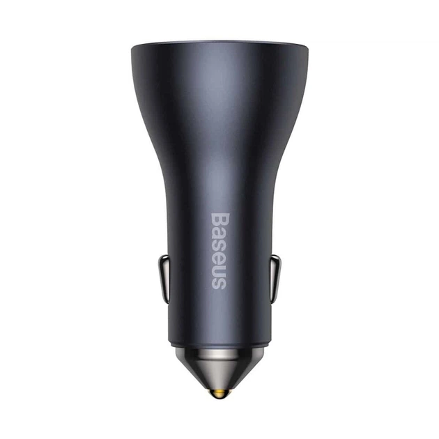 Автомобильное зарядное устройство Baseus Golden Contactor Pro Triple Fast Charger Car Charger 65W U+C+C Dark Gray - изображение 2