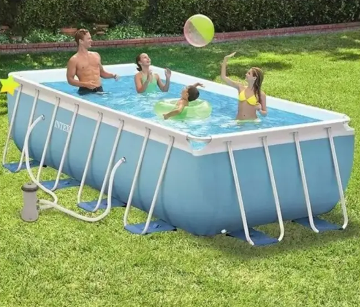 Intex прямокутний каркасний Басейн, 400 x 200 x 100 см, 6836 літрів, картриджний насос, сходи. - зображення 2