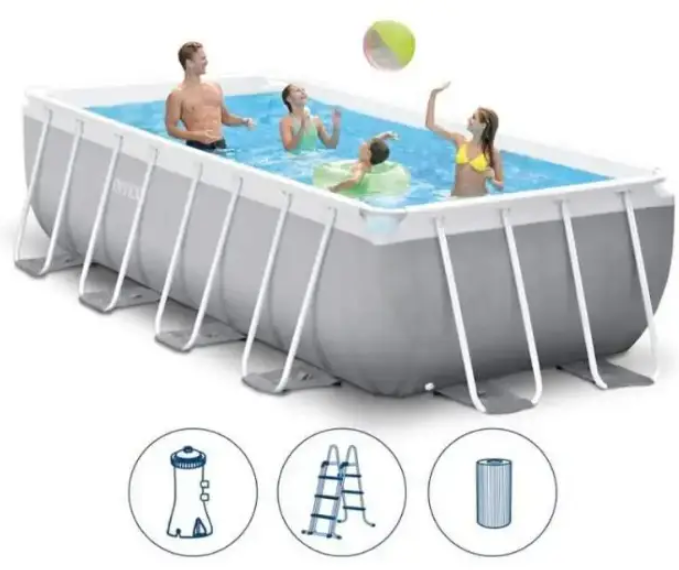 Intex прямокутний каркасний Басейн, 400 x 200 x 100 см, 6836 літрів, картриджний насос, сходи. - зображення 5