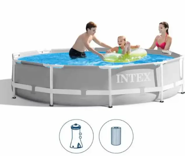 Круглый каркасный бассейн Intex, 305 x 76 см, объем 4 485 литра, картриджный насос-фильтр - изображение 2
