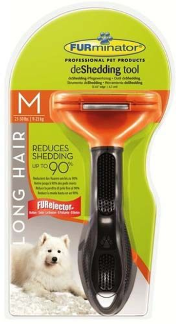 FURminator с кнопкой для собак с длинной шерстью - Размер M 66*8 мм ...