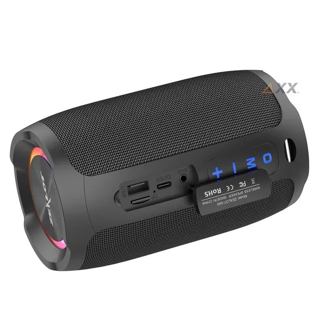 Портативная колонка беспроводная с Bluetooth и радио с подсветкой Zealot 10W TF, AUX, BT, FM, IP67 Черная (S49) - изображение 2