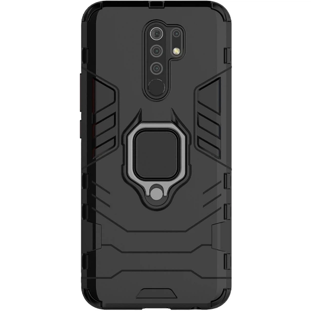 Ударопрочный чехол Transformer Ring for Magnet для Xiaomi Redmi 9 Черный / Soul Black Без бренда - Фото 1 Ударопрочный чехол Transformer Ring for Magnet для Xiaomi Redmi 9 Черный / Soul Black Без бренда - изображение 1