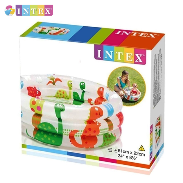 Надувной детский бассейн Intex 57106 NP "Динозаврики" 61х22см, 33л, 0,5кг, от 1 до 3 лет - изображение 3