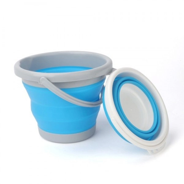 Відро 5 літрів туристичне складане Silicon Collapsible Bucket Блакитне - Фото 2 Відро 5 літрів туристичне складане Silicon Collapsible Bucket Блакитне - зображення 2