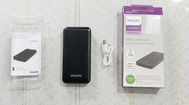Зовнішній акумулятор Повербанк PHILIPS 10000 mAh - зображення 4