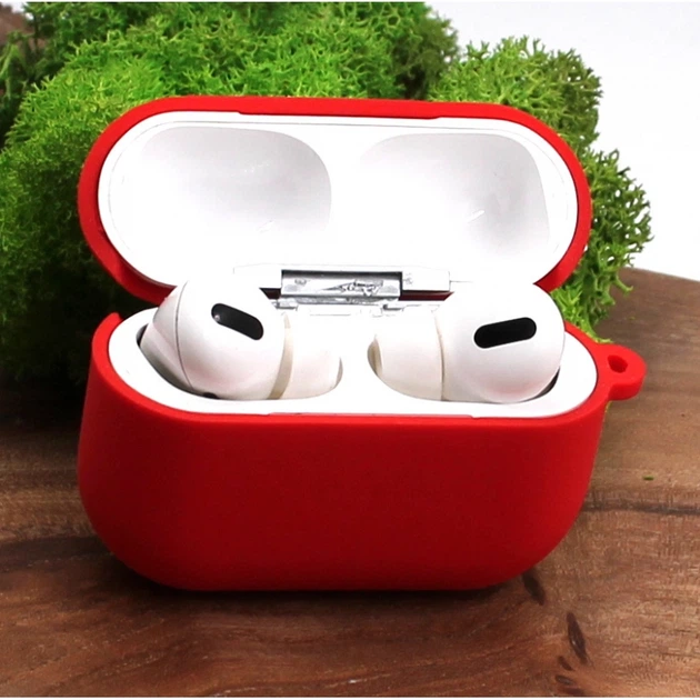 Матовий чохол Silicone Case для AirPods Pro Original Assembly Red - Фото 2 Матовий чохол Silicone Case для AirPods Pro Original Assembly Red - зображення 2