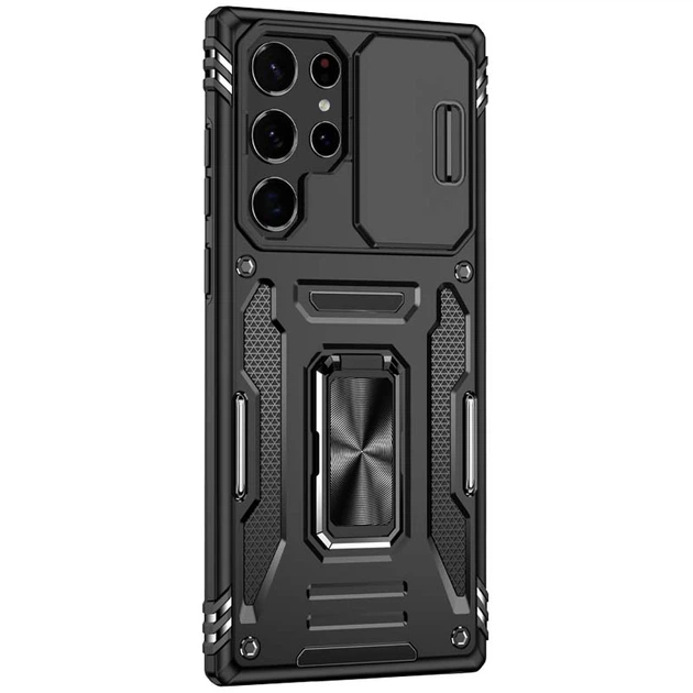Удароміцний чохол Camshield Army Ring Samsung Galaxy S24 Ultra Чорний / Black Без бренду - зображення 2