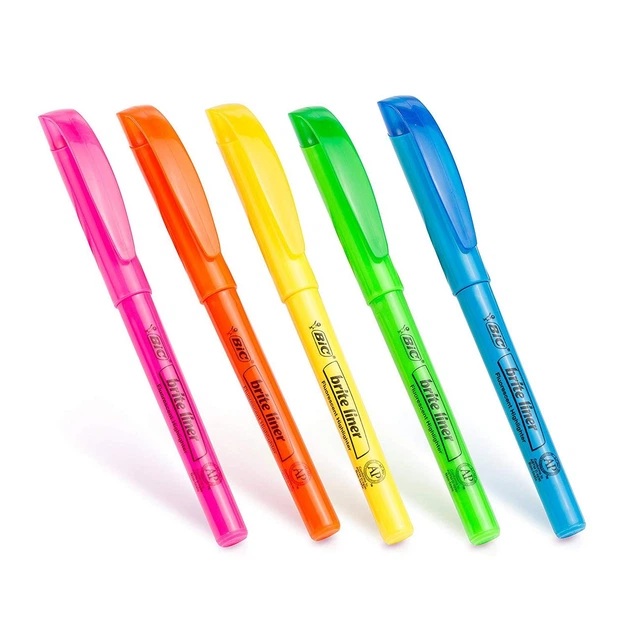 Набір текстових маркерів 5 шт BIC Brite Liner Highlighter Кольоровий (BLP51W-Ast) (B000Q5ZGIA) - изображение 2