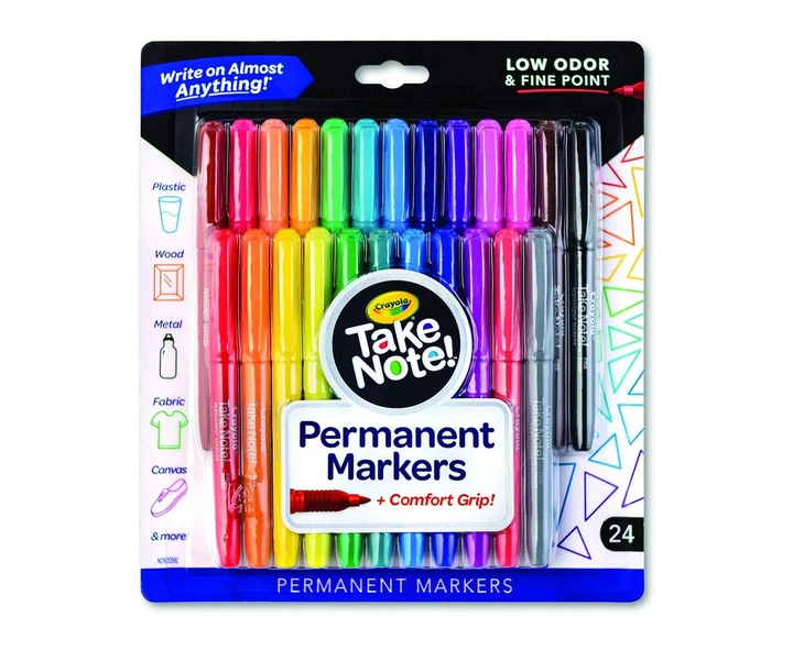 Набір маркерів перманентних 24 шт Crayola Take Note Permanent Markers (58 6411) (B07N2X34Q9) - зображення 7