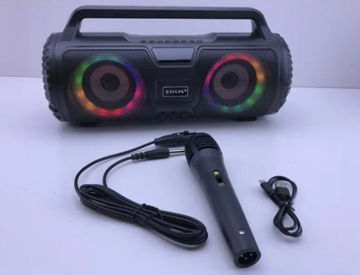 Мощная портативная bluetooth колонка BKK-88 boombox, LED, микрофон 20 ватт - изображение 1