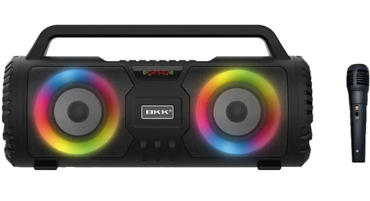 Мощная портативная bluetooth колонка BKK-88 boombox, LED, микрофон 20 ватт - изображение 2
