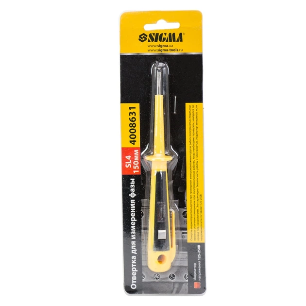 Отвертка-индикатор SL 4.0×150мм 100-250В SIGMA (4008631) - Фото 2 Отвертка-индикатор SL 4.0×150мм 100-250В SIGMA (4008631) - изображение 2