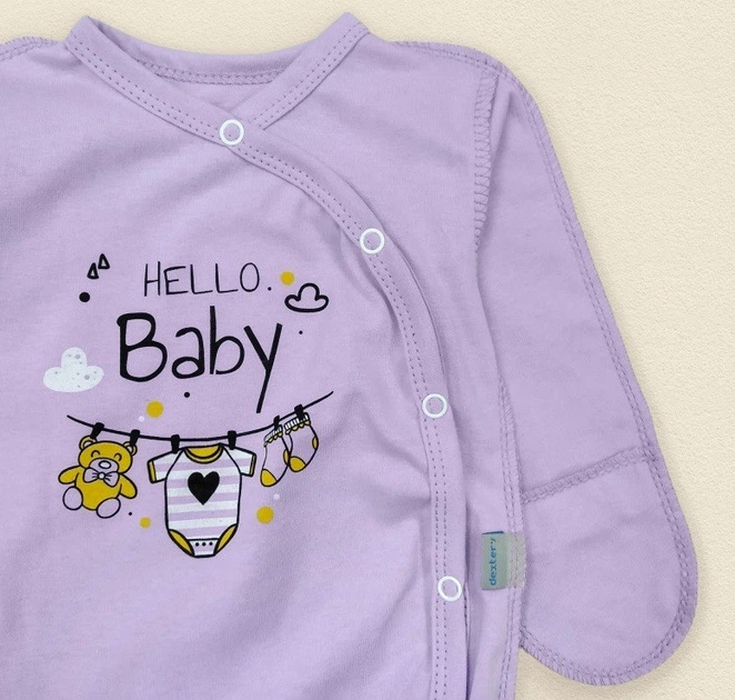 Боди распашонка для новорожденных 62 см Hello Baby Dexters Фиолетовый - Фото 2 Боди распашонка для новорожденных 62 см Hello Baby Dexters Фиолетовый - изображение 2