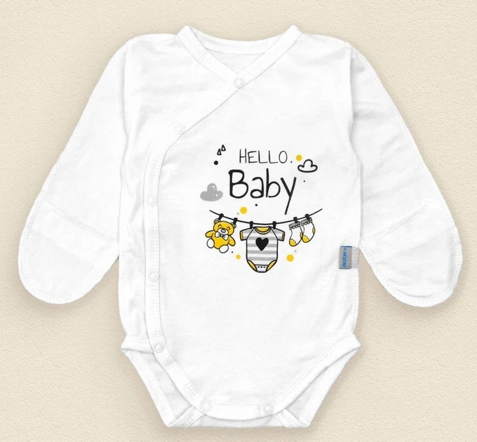 Боди распашонка для новорожденных 62 см Hello Baby Dexters Молочный - Фото 1 Боди распашонка для новорожденных 62 см Hello Baby Dexters Молочный - изображение 1