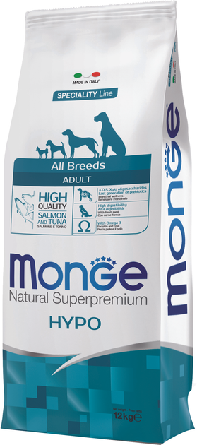 Сухой корм для собак Monge Dog All breeds Hypoallergenic Лосось с ...
