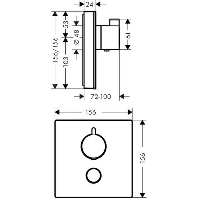 Термостат для душа Hansgrohe ShowerSelect Highflow металл, хром (15735400) - Фото 2 Термостат для душа Hansgrohe ShowerSelect Highflow металл, хром (15735400) - изображение 2
