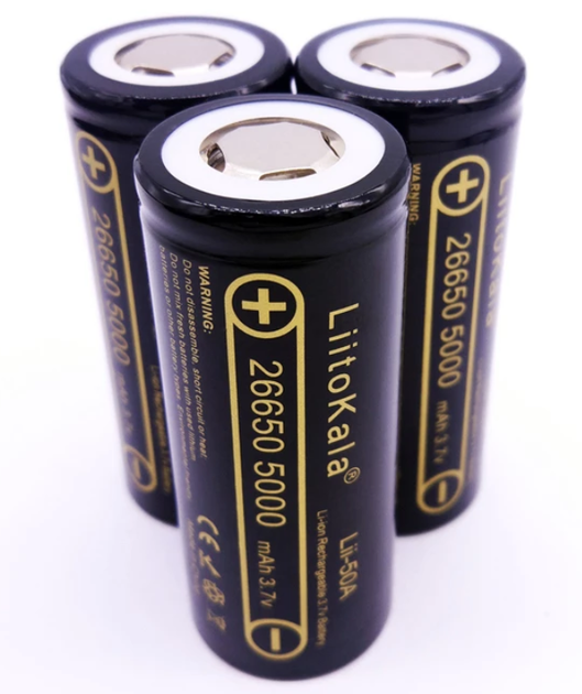 Аккумулятор литий-ионный 26650 LIITOKALA Lii-50A 5000mAh оригинальный li-ion без защиты - Фото 8 Аккумулятор литий-ионный 26650 LIITOKALA Lii-50A 5000mAh оригинальный li-ion без защиты - изображение 8