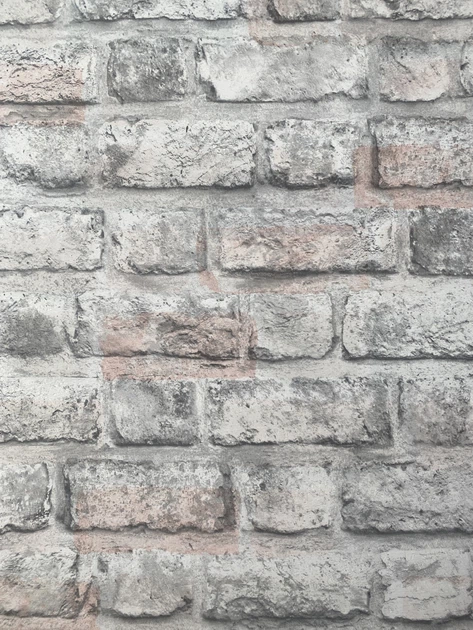 Вінілові шпалери на паперовій основі Grandeco Opportunity Wallcoverings Q0177 Сірий Під цеглу - Фото 1 Вінілові шпалери на паперовій основі Grandeco Opportunity Wallcoverings Q0177 Сірий Під цеглу - зображення 1