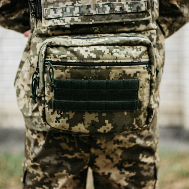 Тактический напашник, сумка ВСУ напашный военный итог на бронежилет, Пиксель - зображення 1