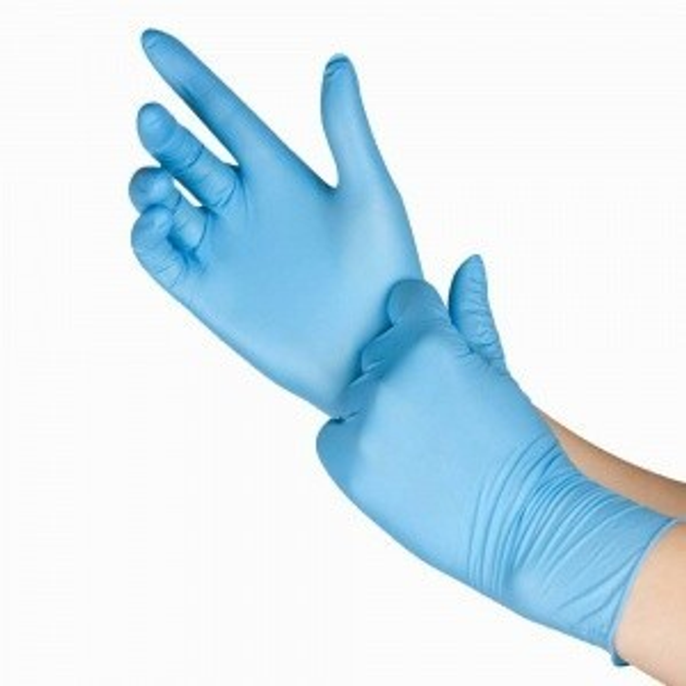 Рукавички Нітрилон не стерильні, не пудрові Polix Pro Med (100шт) S небесно блакитні - зображення 2
