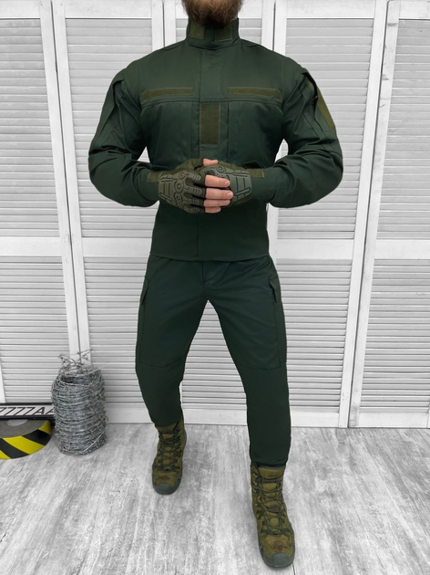 Тактичний військовий костюм Unit ( Кітель + Штани ), Камуфляж: Олива, Розмір: XL - зображення 1